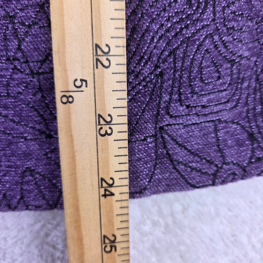 Dressbarn Purple Floral Scroll Tapestry Zip Up Mock Neck Jacket Large - Picture 7 of 7